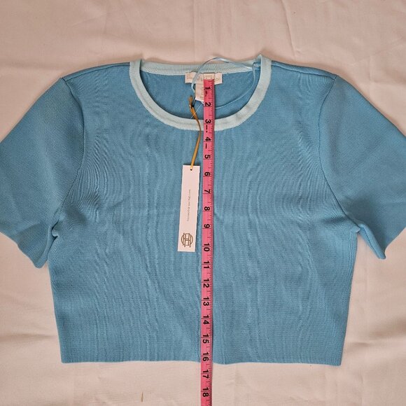 House Of Harlow 1960 Women's Blue Combo Crop Top And Skirt Set Size L/G NWT - Picture 11 of 15